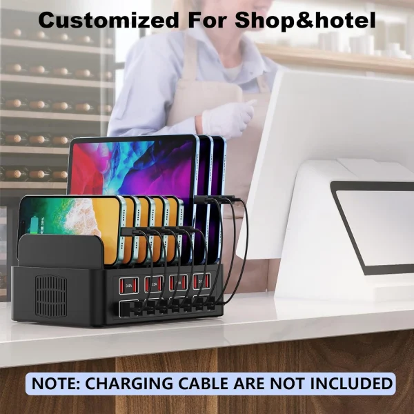 30A Multi 16 Port USB Charging Station 150W 30A 16 Port USB Charging Station Multi Device Fast Charger Organizer
