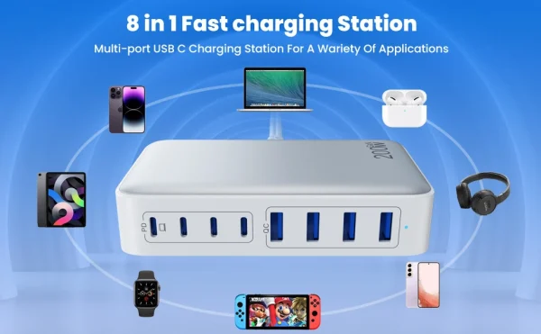 Customized Colors GaN Charger 200W 8 Ports Customized Colors GaN Charger 200W 8 Ports
