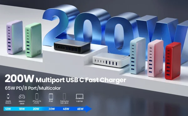 GaN Charger 200W 8 Ports GaN Charger 200W 8 Ports