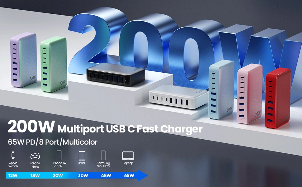 GaN Charger 200W 8 Ports