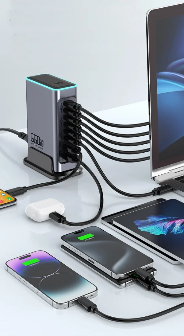 660W 8-Port GaN Charging Station