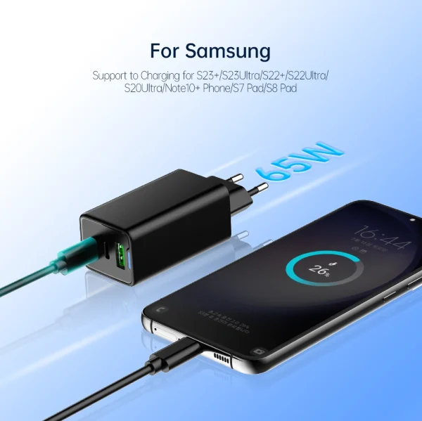 65W GaN 2C1A Fast Charger OEM FACTORY CUSTOM OPTIONS