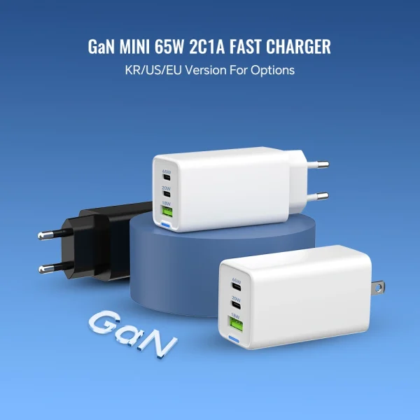 65W GaN 2C1A Fast Charger OEM FACTORY CUSTOM OPTIONS