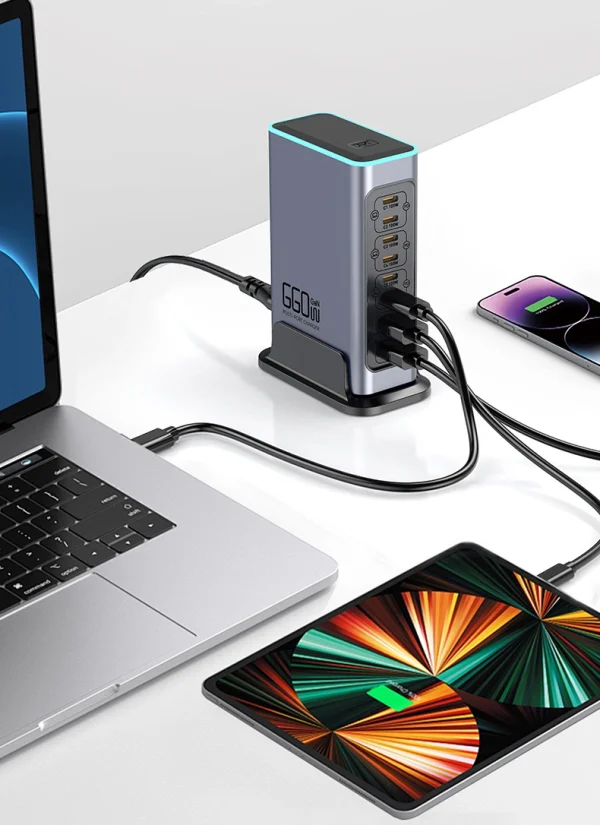 660W 8-Port GaN Charging Station