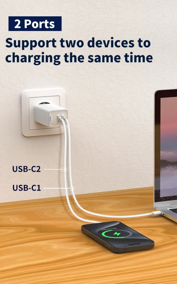 45W Dual USB-C GaN Charger FACTORY PRICE 45W Dual USB-C GaN Charger FACTORY PRICE