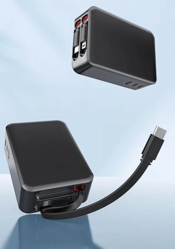 Retractable 1.2M Dual Built-in Cables 65W PD 3-in-1 Charger | OEM/ODM Factory Wholesale