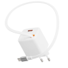 45W_GaN_Retractable_Cable_Chargers_111T 45W GaN Mini Retractable Cable Charger – Dual-Port (Type-C + USB-A) for Wholesale & Custom OEM