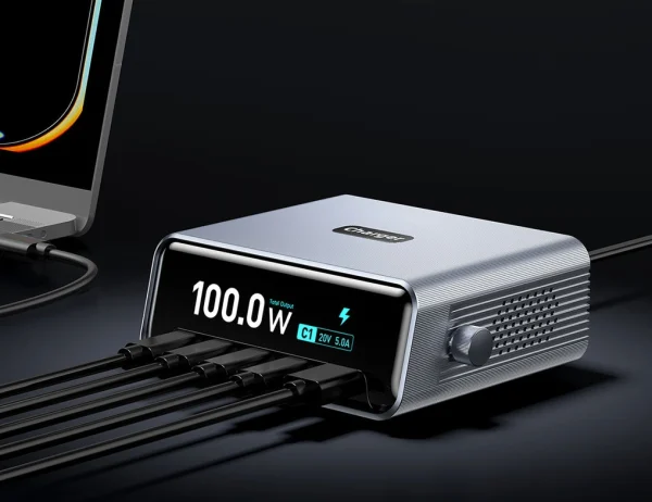 100W GaN Charger with rotary knob and LCD Display