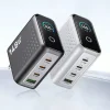 140W GaN charger. Featuring a real-time smart display, 4 ports (3x USB-C & 1x USB-A), and foldable plugs