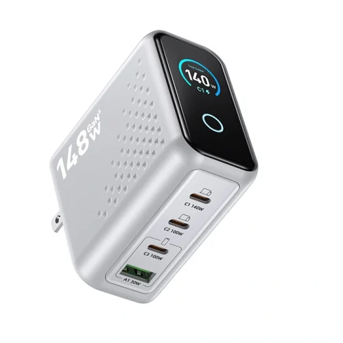 140W_GAN_CHARGER_WITH_DISPLAY 140W GaN USB-C Charger with Smart Mini Display