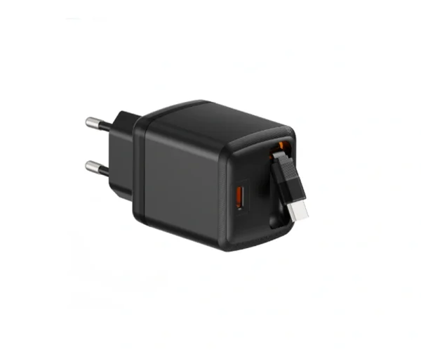 20W_RETRACTABLE_CHARGER 20W Dual USB-C Retractable Cable GaN Charger | OEM/ODM Factory Direct