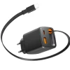 65W_3-port_retractable_cable_GaN_charger_black_OEM 65W 3-Port CCA Retractable Cable GaN Charger | OEM/ODM China Manufacturer