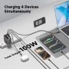 100W-4-Port-GaN-Charger-with-TFT 100W GaN wall charger with smart TFT display, 3 USB-C + 1 USB-A ports