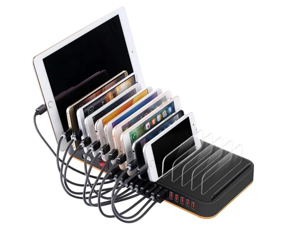 15-port-USB-desktop-charger 15 Ports USB Charging Station Multi-Device Fast Charger Organizer