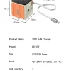 70W GaN wall charger with smart TFT display (power/temperature/time)