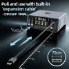 8-Port Desktop Fast Charger – 140W GaN Multi-Device Charging Station with Retractable Cables & TFT Display OEM/ODM Manufacturer